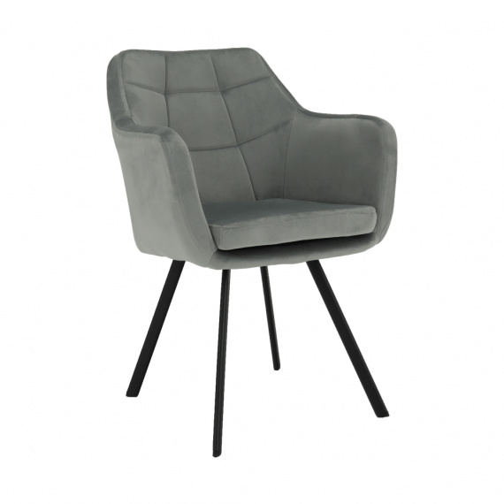 Křeslo, látka samet světle šedá / černá, Zerona