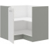 Rohová kuchyňská skříňka Bolzano 89x89 DN 1F BB bílý lesk/šedá