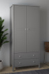 Šatní skříň Tuan 2D2S šedá
