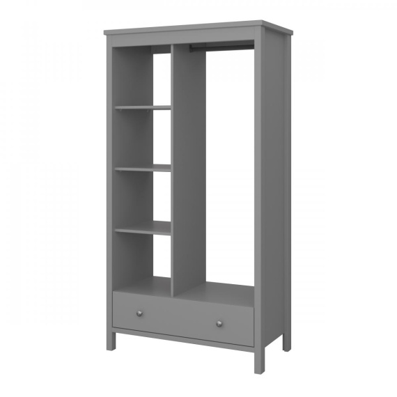 Šatní skříň otevřená Tuan šedá