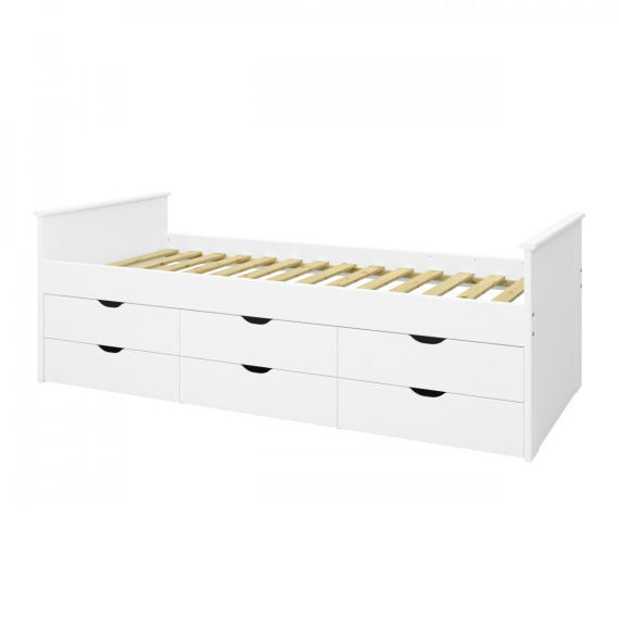 Postel se zásuvkami Albrim bílý mat