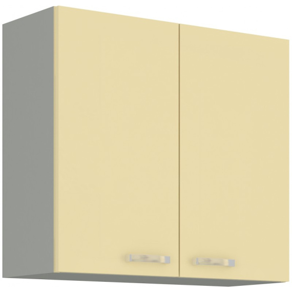 Kuchyňská skříňka Karpo 80 G 72 2F krémový lesk/šedá
