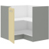 Rohová kuchyňská skříňka Karpo 89x89 DN 1F BB krémový lesk/šedá