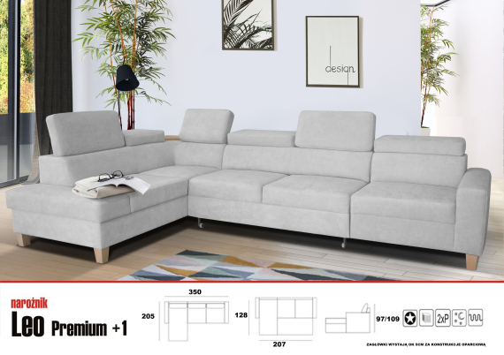Rohová sedací souprava LEO Premium +1