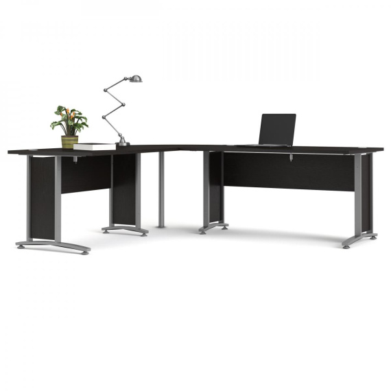 Rohový psací stůl Office 80400/72 černá/silver grey