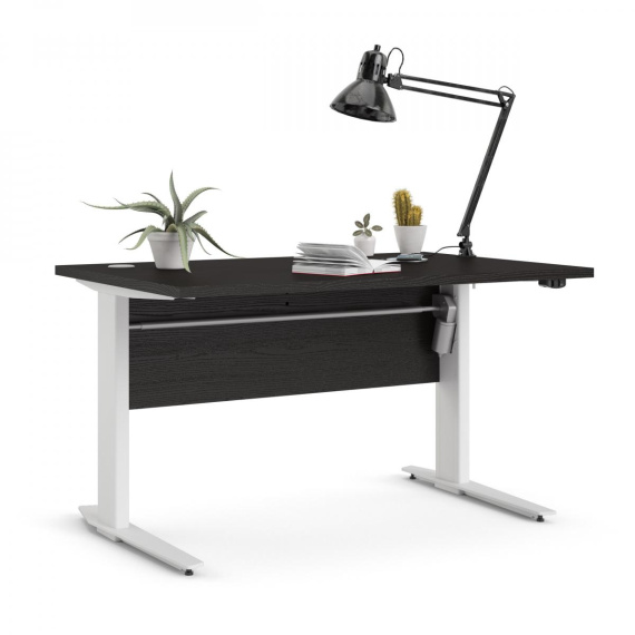 Výškově nastavitelný psací stůl Office 80400/382 černá/bílá