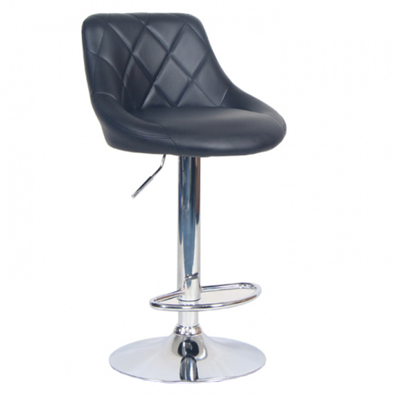 Barová židle, černá ekokůže/chromová, MARID