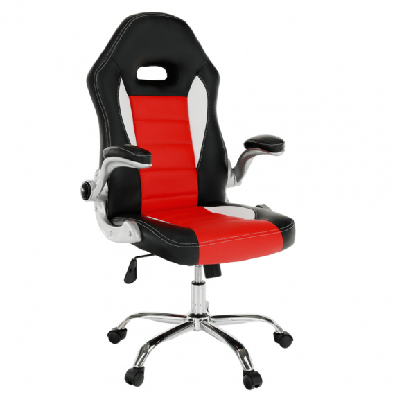 Kancelářské kreslo, ekokoža černá/červená, MARVIN NEW