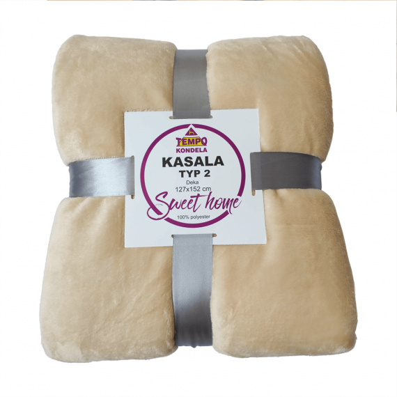 Oboustranná deka, béžová, 127x152, KASALA TYP 2
