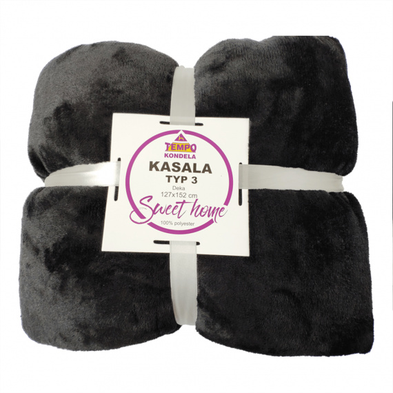 Oboustranná deka, černá, 127x152, KASALA TYP 3