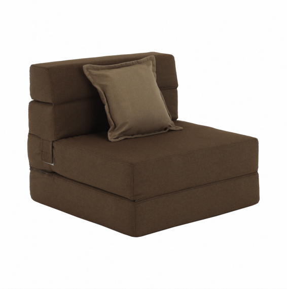 Rozkládací křeslo, hnědá, ZAFIR