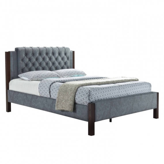 Postel, šedá látka, 180x200, KAROLA NEW