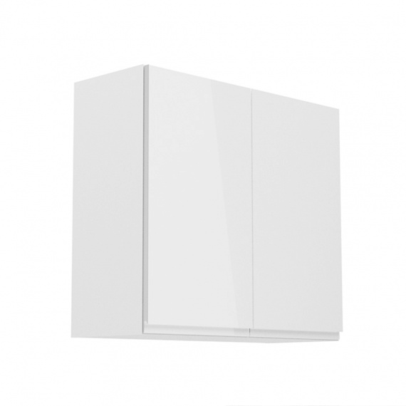 Horní skříňka, bílá / bílý extra vysoký lesk, AURORA G80