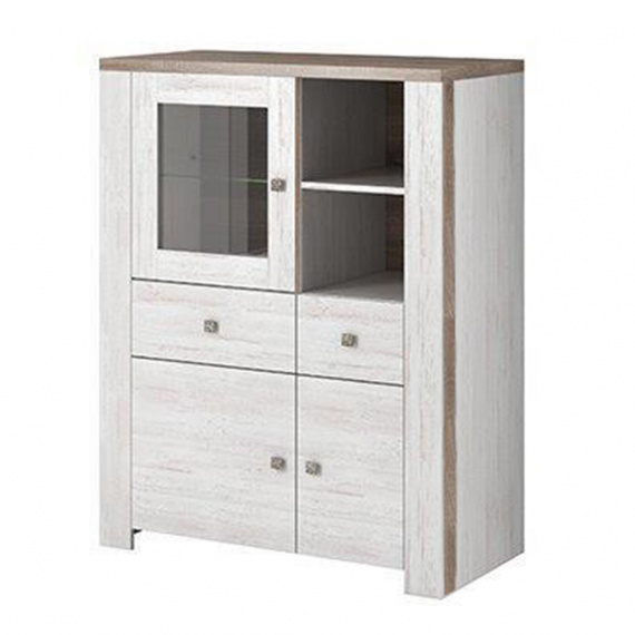 Komoda se sklem, dub Northland/dub sonoma trufel, NERITA TYP 2