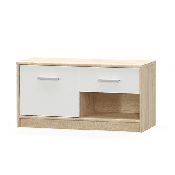 Komoda 1D1S, bílá/dub sonoma, TEYO