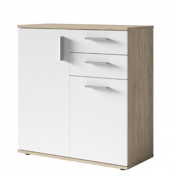 Komoda, dub sonoma/bílá, METRIS TYP 3