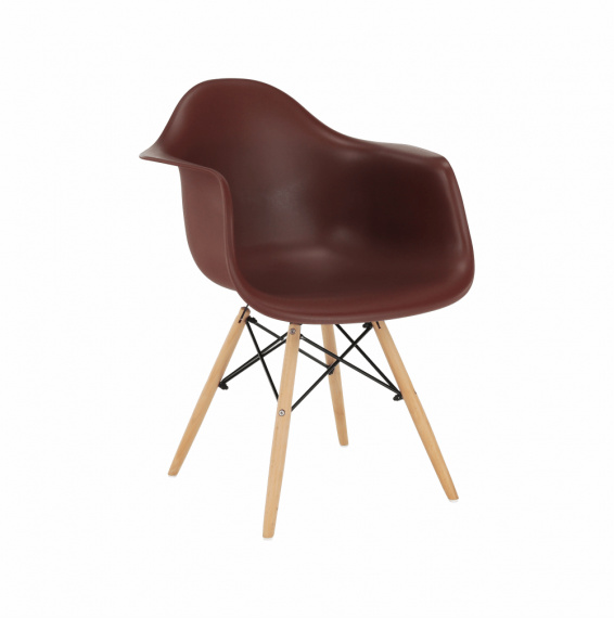 Křeslo, tmavohnědá/buk, DAMEN NEW