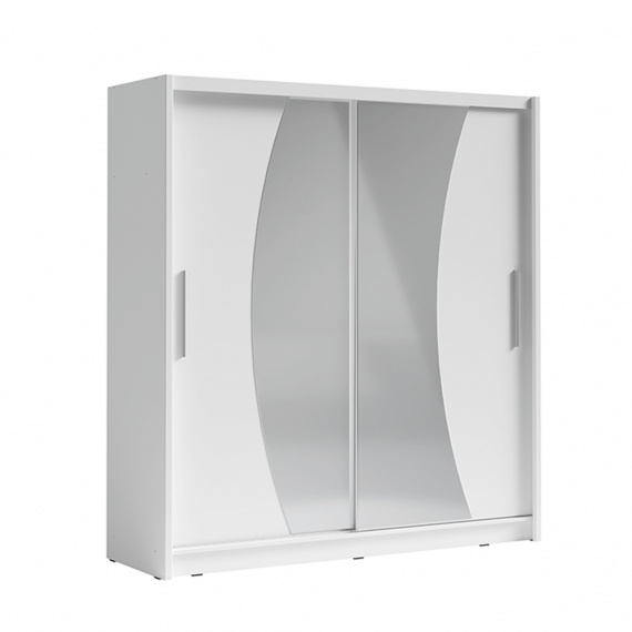 Skříň s posuvnými dveřmi, bílá, BIRGAMO TYP 2