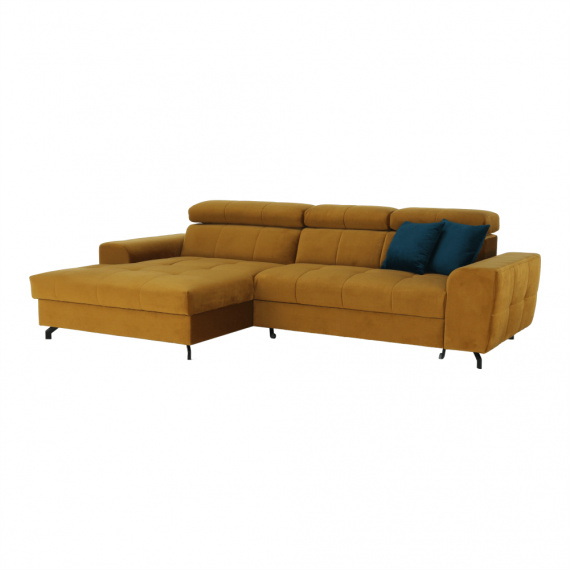 Sedací souprava, medová/petrolejová, levá, GINIO