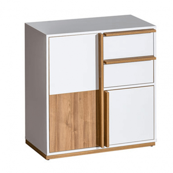 Komoda, ořech select / bílá, KNOX E7