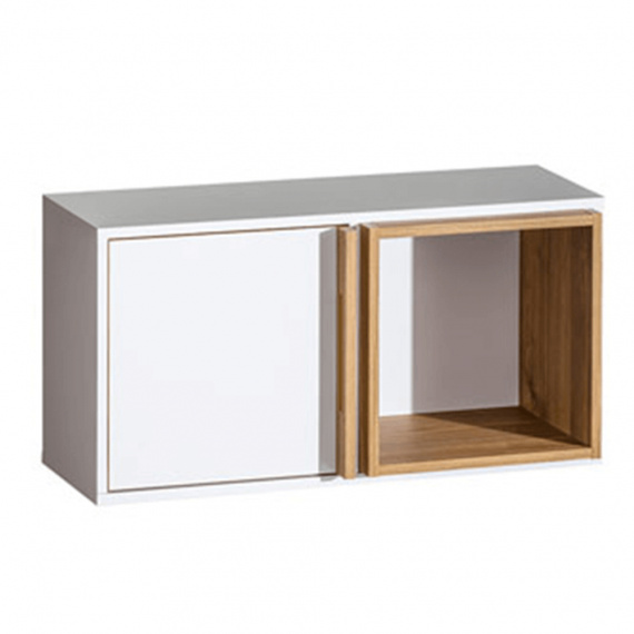 Závěsná police, ořech select / bílá, KNOX E9