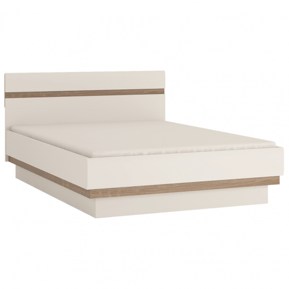 Postel 140, bílá extra vysoký lesk HG / dub sonoma tmavý truflový, LYNATET TYP 91