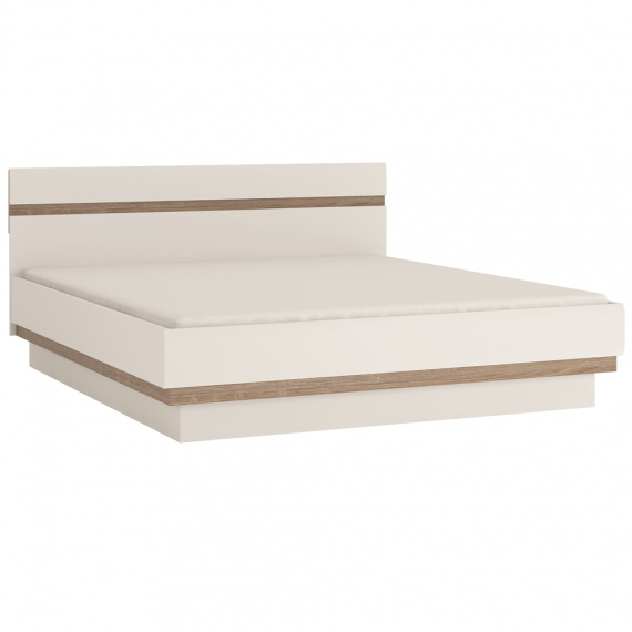 Postel 180, bílá extra vysoký lesk HG / dub sonoma tmavý truflový, LYNATET TYP 93