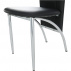 Židle, černá ekokůže / chrom, FINA