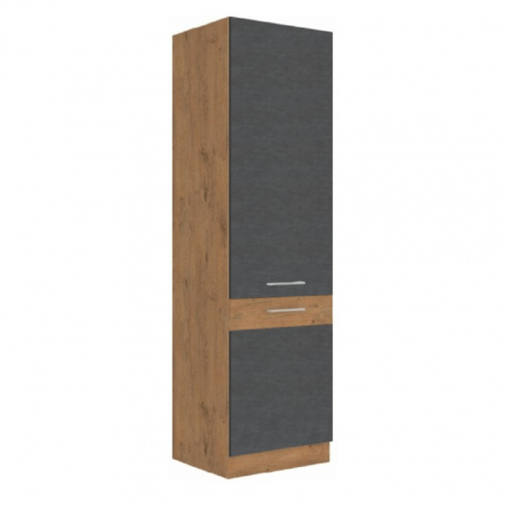 Vysoká skříňka, šedá matná / dub lancelot, VEGA 60 DK-210 2F