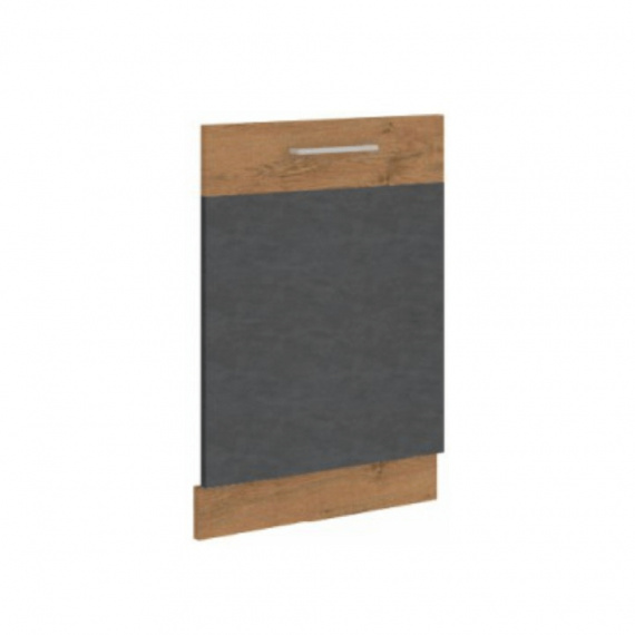 Dvířka na vestavnou myčku nádobí, šedá matná/dub lancelot, VEGA ZM 713x596