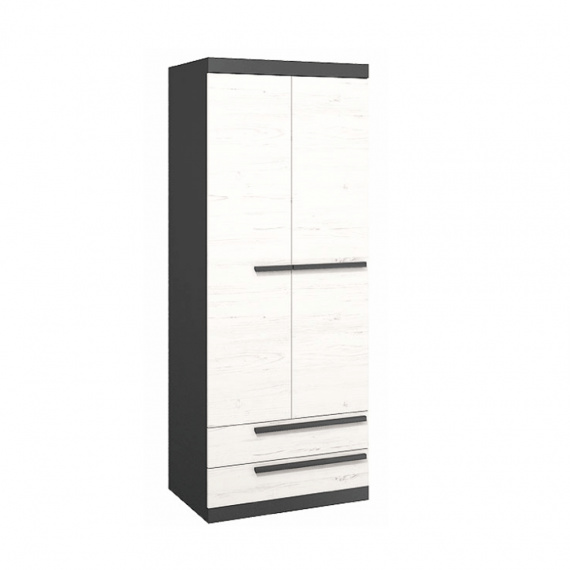 Věšáková skříň, sosna andersen / šedá grafit, BEVERLY