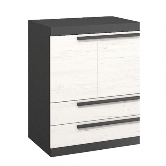 Komoda, sosna andersen/šedá grafit, BEVERLY