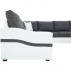 Sedací souprava ve tvare U, bílá / šedá, pravá, OREGON VELKÝ ROH