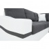 Sedací souprava ve tvare U, bílá / šedá, pravá, OREGON VELKÝ ROH
