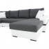 Sedací souprava ve tvare U, bílá / šedá, pravá, OREGON VELKÝ ROH
