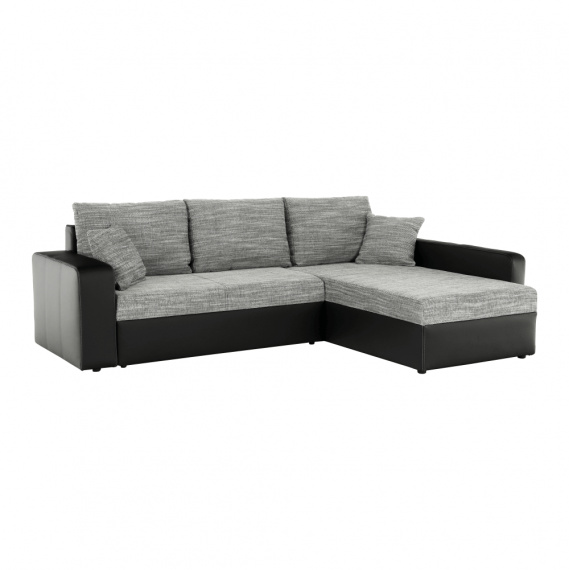 Sedací souprava, ekokůže černá / šenil šedá, VIPER