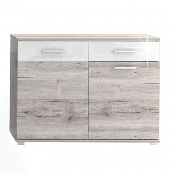 Komoda dub canyon / vysoký bílý lesk, RACHEL TYP 3