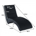 Relaxační křeslo, černá ekokůže, LONG