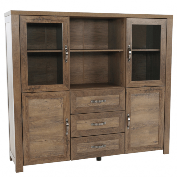 Komoda s vitrínami, dub lefkas, NEVADA K2S