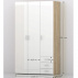 Skříň, bílá extra vysoký lesk HG / dub sonoma, GWEN 70427