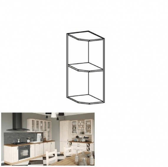 Horní rohová skříňka, bílá, ROYAL G25PZ