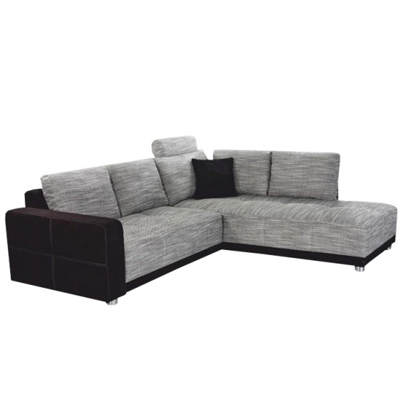 Sedací souprava, černá / šedý melír, ORLAN