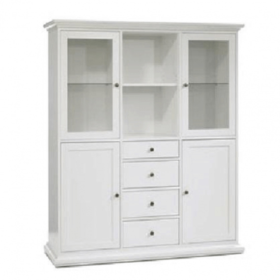 Vysoká vitrína, bílá, PARIS 79865