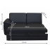 3-sed s opěrkou a s rozkladem, ekokůže černá, levá, BITER 3 1BB ZF