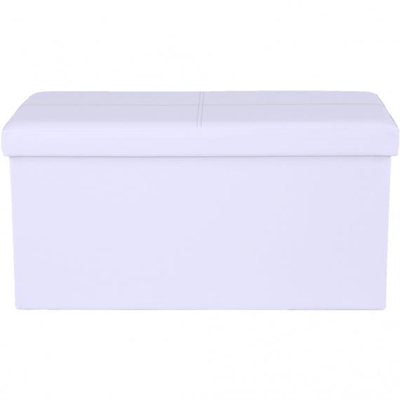 Skládací taburet, bílá ekokůže, IMRA