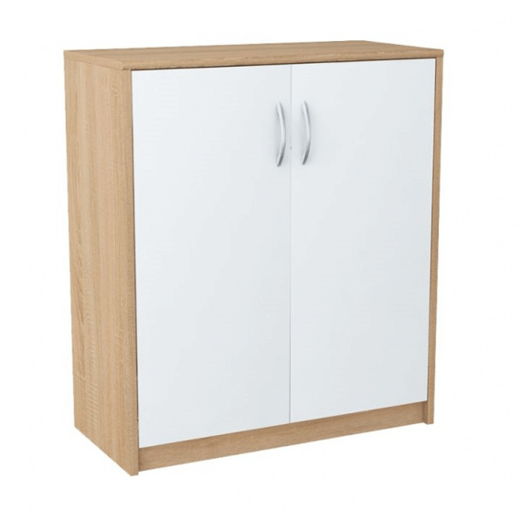 Dvoudveřová komoda, dub sonoma / bílá, AGNESA TYP 1