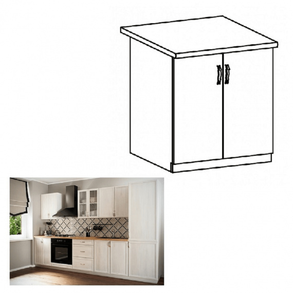 Spodní skříňka D60, bíla/sosna Andersen, SICILIA