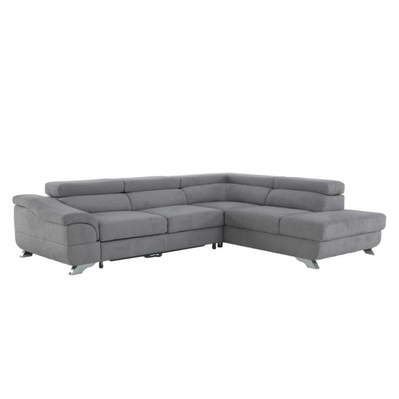 Rozkládací rohová sedací souprava s úložným prostorem, P provedení, ekokůže bílá, BUTON