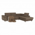 Rohová rozkládací sedačka, hnědá, pravá, LEGAS