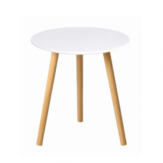 Příruční stolek, bílá / přírodní, PAMINO
